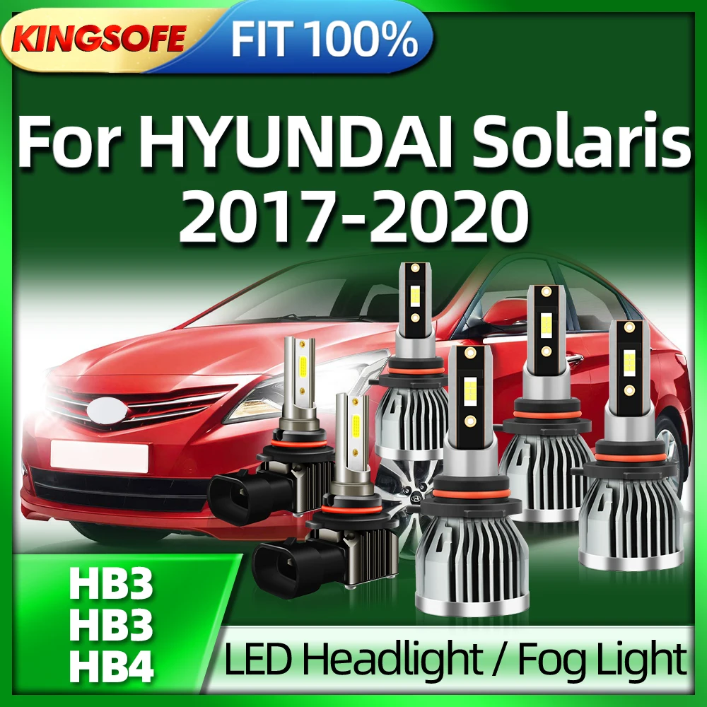 

KINGSOFE LED 3570 CSP 9005 HB3 Car Headlight 9006 HB4 Fog Lamp 12V 24V 6000K White For HYUNDAI Solaris 2017 2018 2019 2020