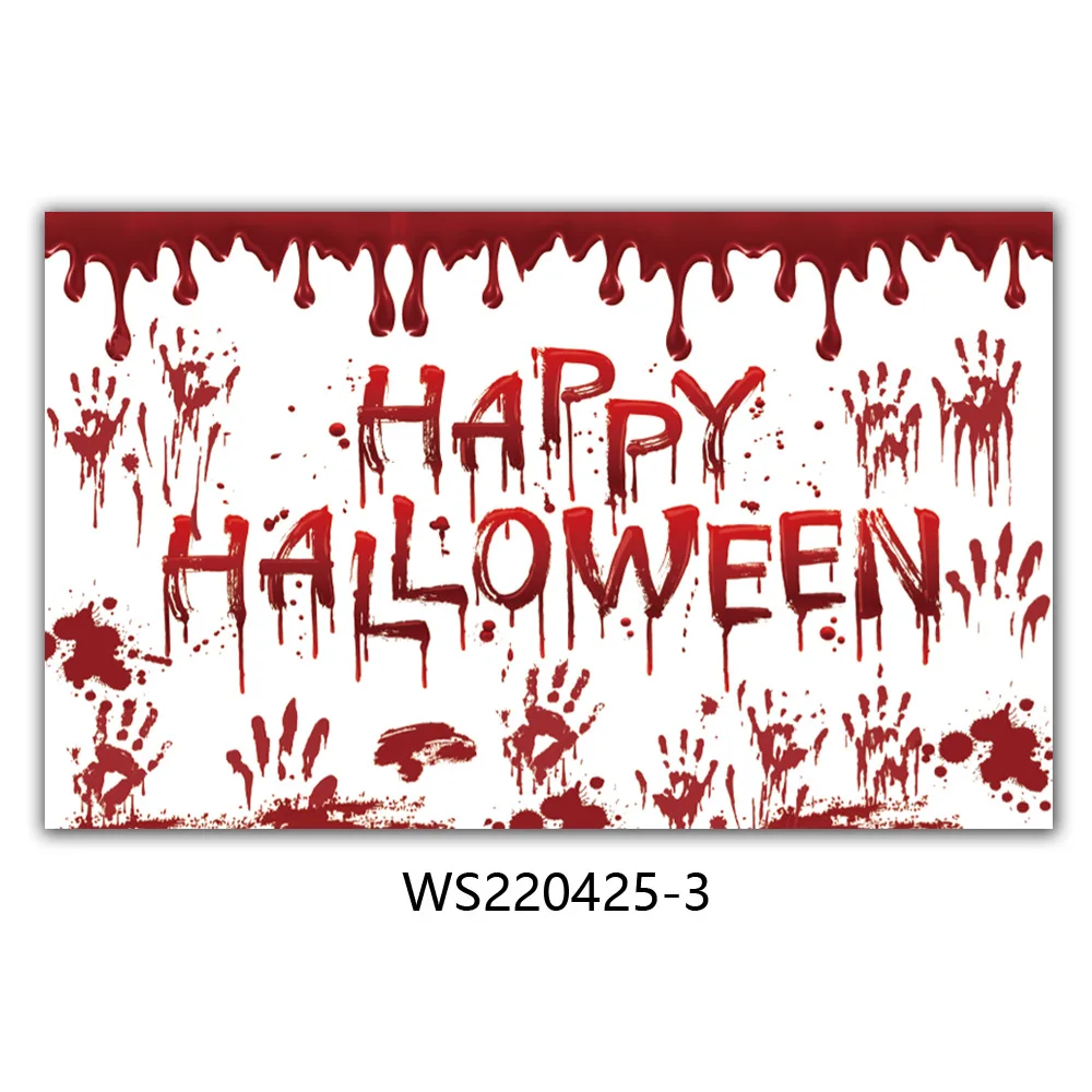 

Halloween Pull Flag Hotel KTV Haunted House Horror Decoration PVC Blood Knife Pull Flower Trick Props Pendant Banner
