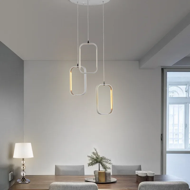 Скандинавские простые прямоугольные алюминиевые рамы светодиодный шнур