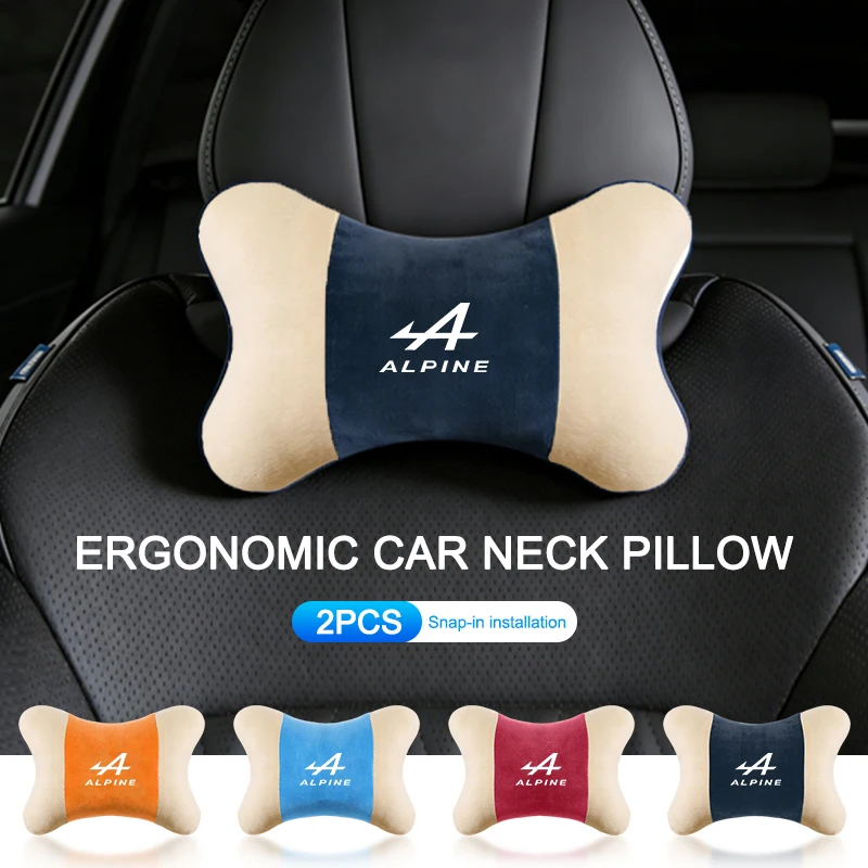 Фото Комплект из 2 подушек-подголовников для автомобиля с логотипом Alpine Esprit, Duster, Scenic, Megane GT, Clio RS, Captur, Kwid, Kadjar №2