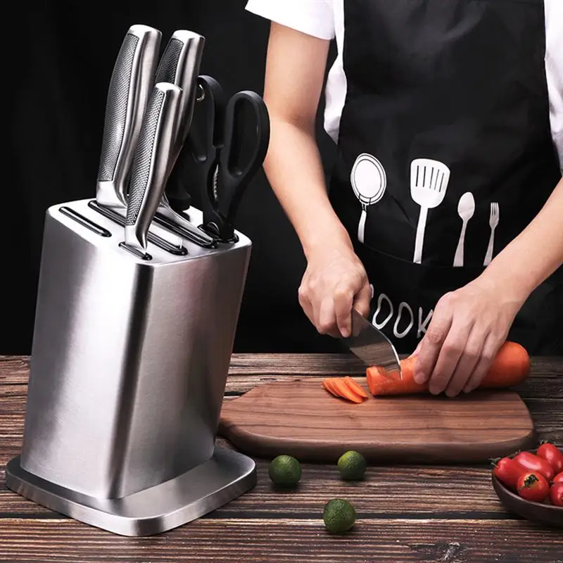 

Подставка для ножей из нержавеющей стали, кухонный держатель для кулинарных ножей, нескользящая подставка для ножниц, ножниц