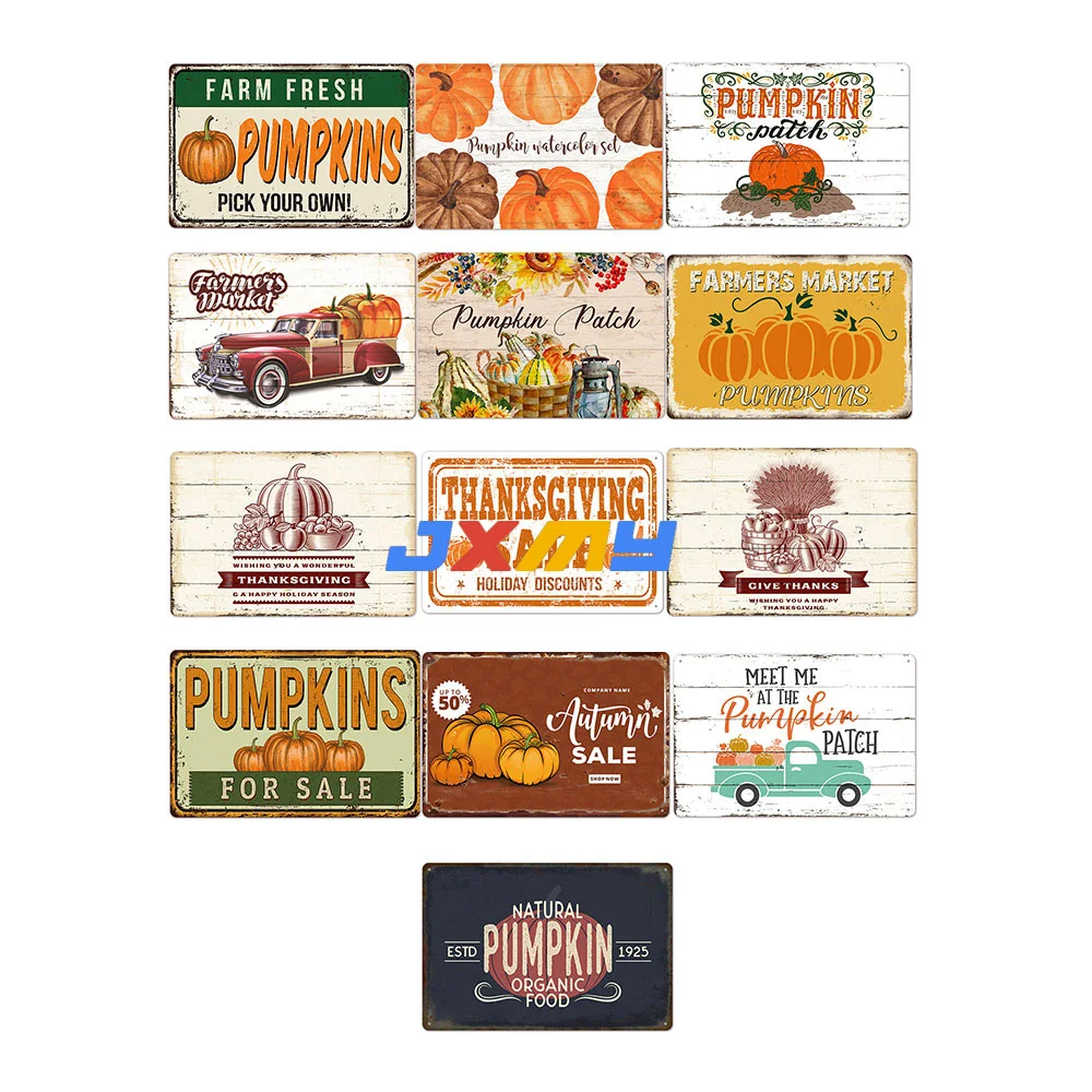 

Винтажный жестяной знак в виде тыквы, фермы, жестяные знаки, железная живопись, Настенный декор, художественная настенная пластина, постер, ...
