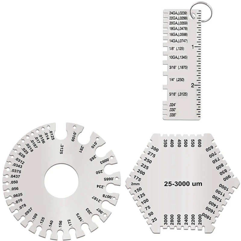 

HOT-Welding Gauge Set Wet Film Comb Wire Metal Sheet Thickness Gauge Round Wire Cable Sheet Gauge