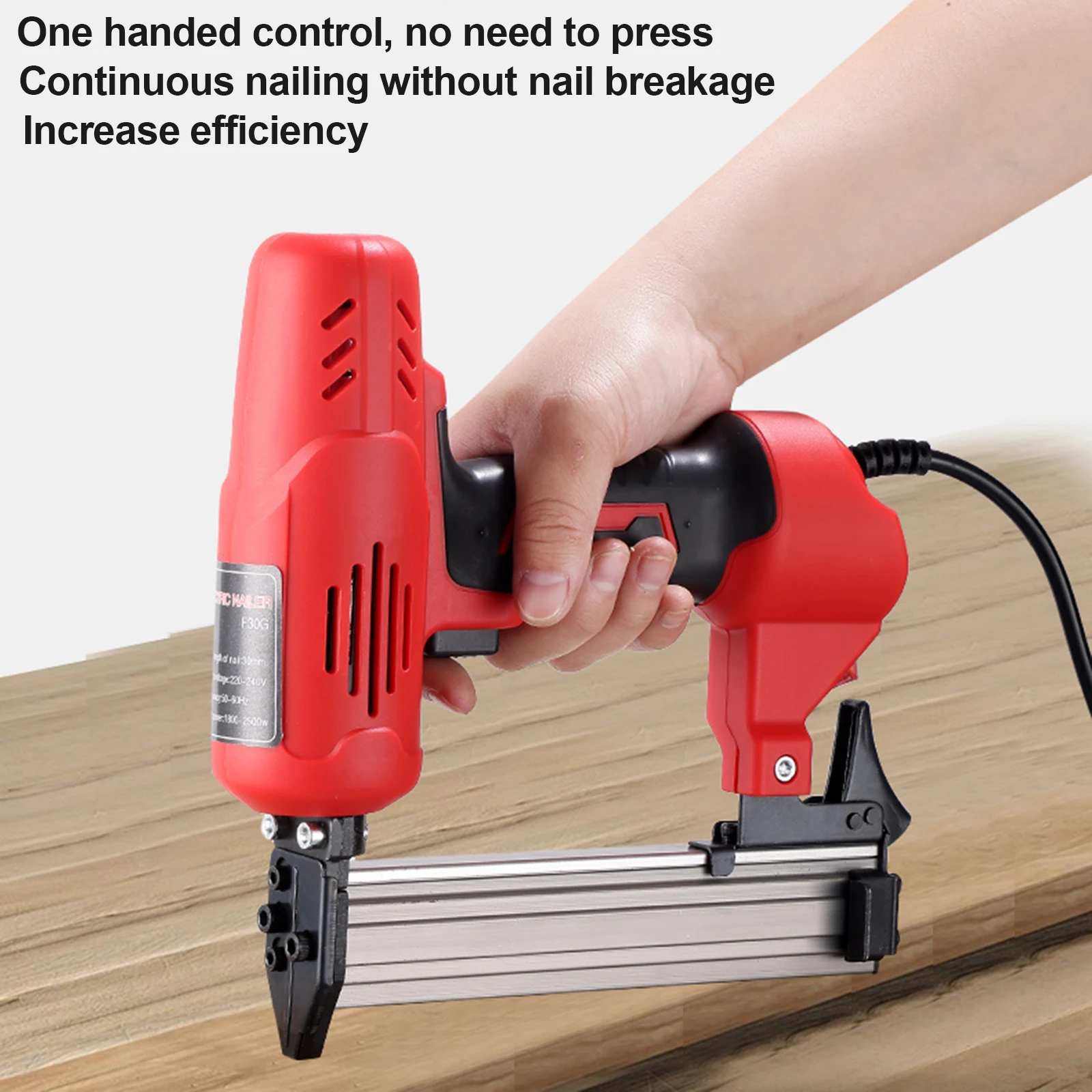 2600W 220V Electric Nail Gun Woodworking Tools Electrical Tacker Straight Staple for Furniture Nailing Stapler Shooter