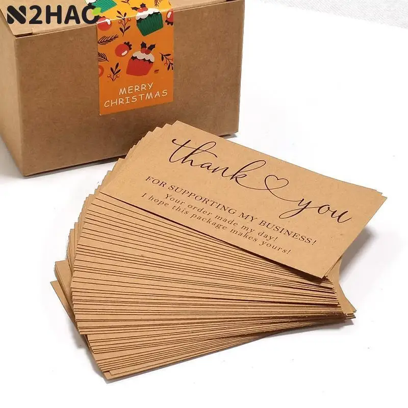 

30pcs Natural Kraft Paper Cards Thank You For Your Order Card For Small Shop Gift Decoration Card For Small Business Purchase