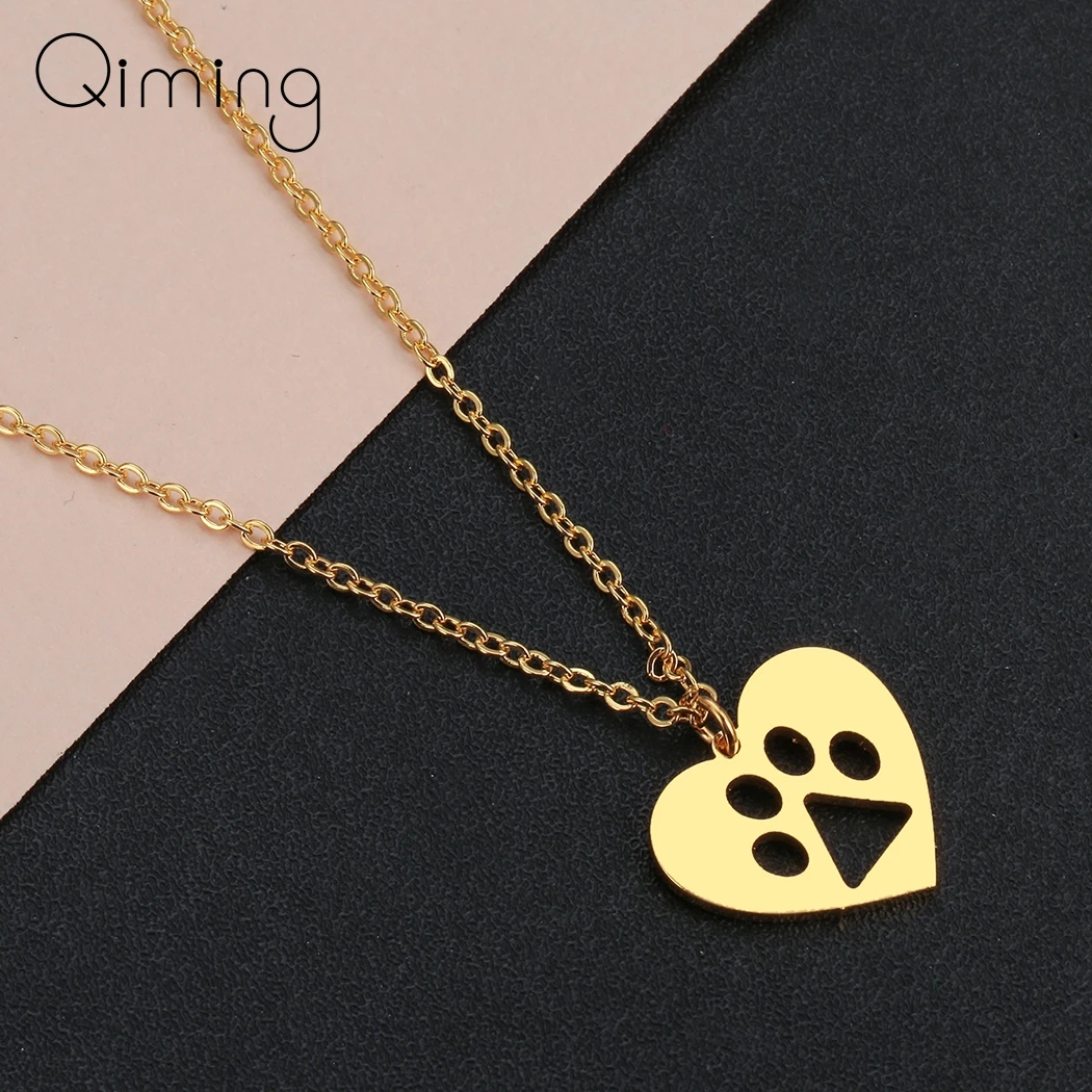 Ожерелье из нержавеющей стали с подвеской в виде кошек и собак |