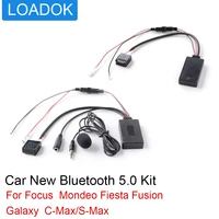 12pin car bluetooth 5 0 kit 6000cd audio aux input adapter microphone handsfree cable accessories for ford focus mondeo fusion
