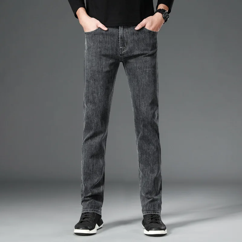 

Jeans Men's Spring and Autumn 2022 New Korean Version of The Trend of Elastic High-end Tide Brand Slim Feet Men's Long Pants