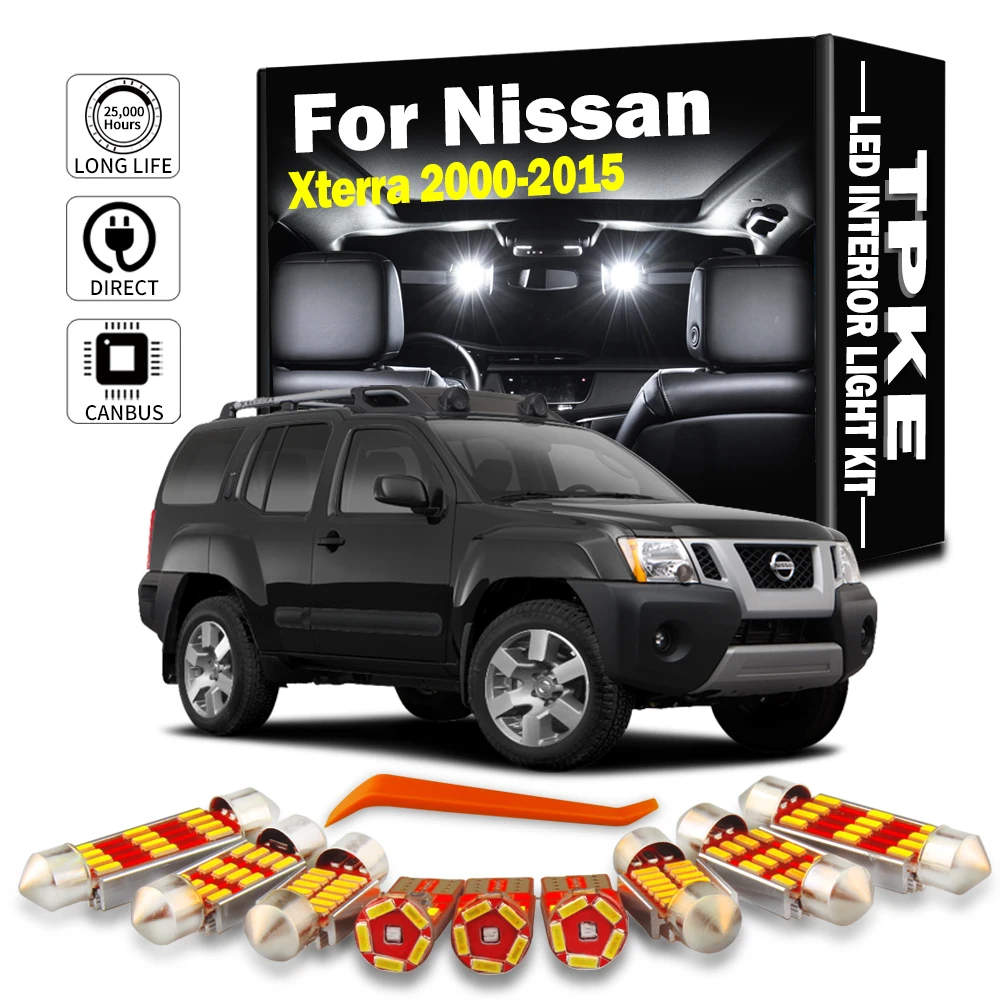 TPKE For Nissan Xterra 2000-2015 Canbus Error Free LED Interior Light Kit Reading Map Dome License Plate Lamp Car Accessories