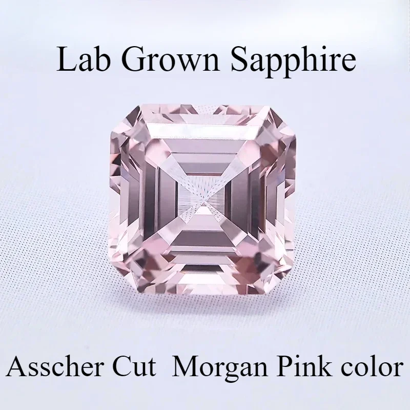 Выращенный в лаборатории сапфир Asscher Cut Morgan Pink VVS1 Подвески Драгоценный камень DIY