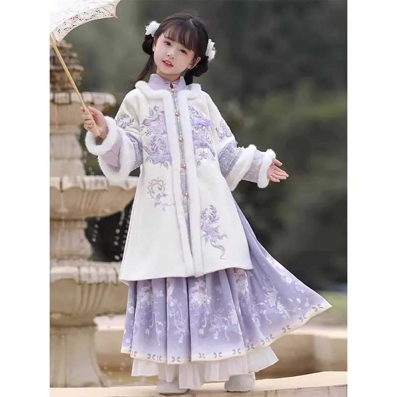 Платье ханьфу для девочек детский карнавальный костюм дня рождения зимняя новая