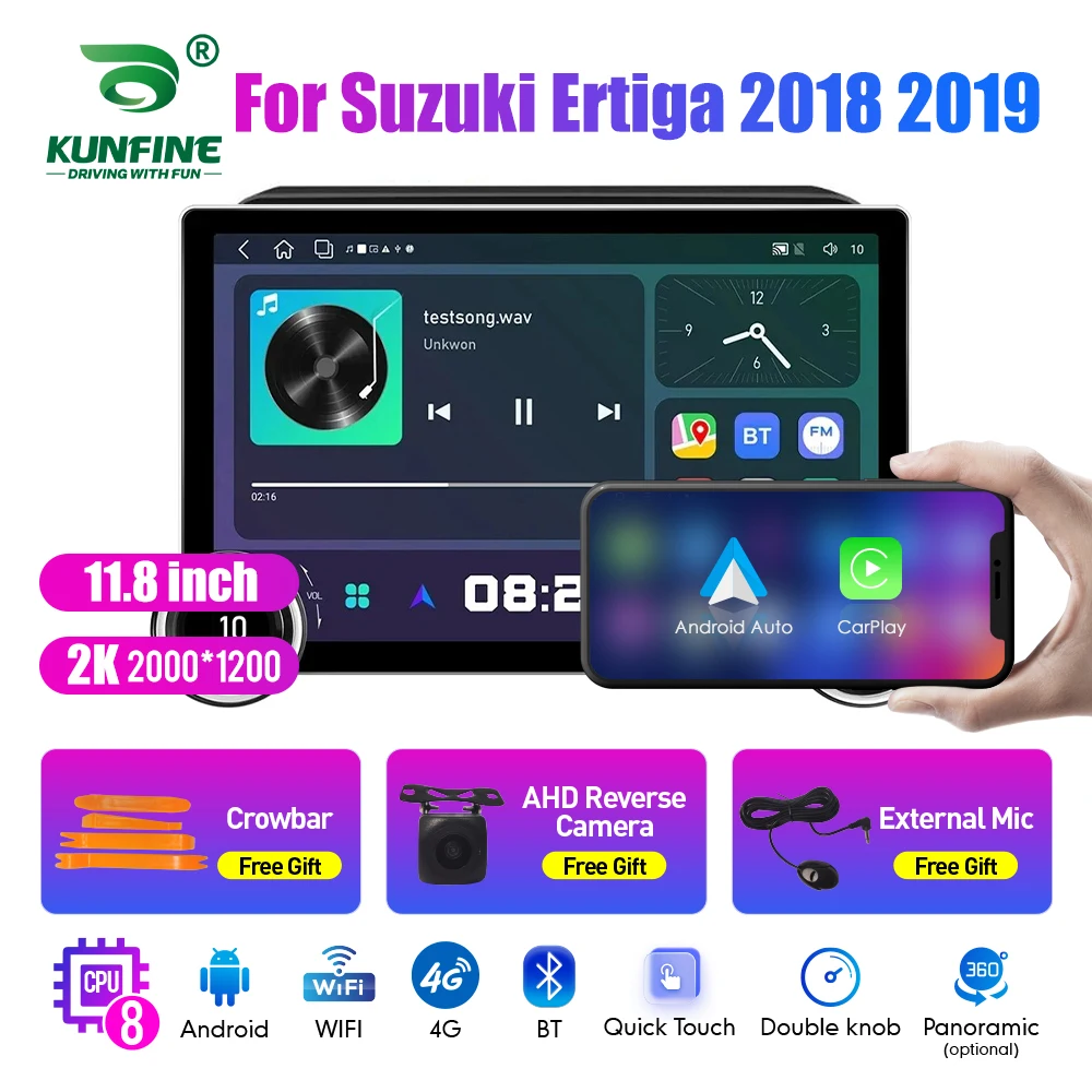 11 8-дюймовый 2K двойной ручкой 2 Din автомобильный радиоприемник для Honda Ertiga 2018-2019 DVD