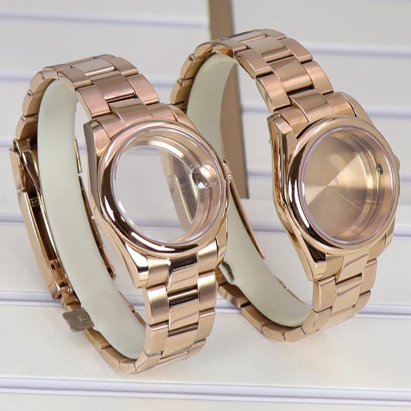 Розовое золото 36 мм 40 Корпус для часов с круглым краем Детали браслета Seiko Nh35 Nh36/38