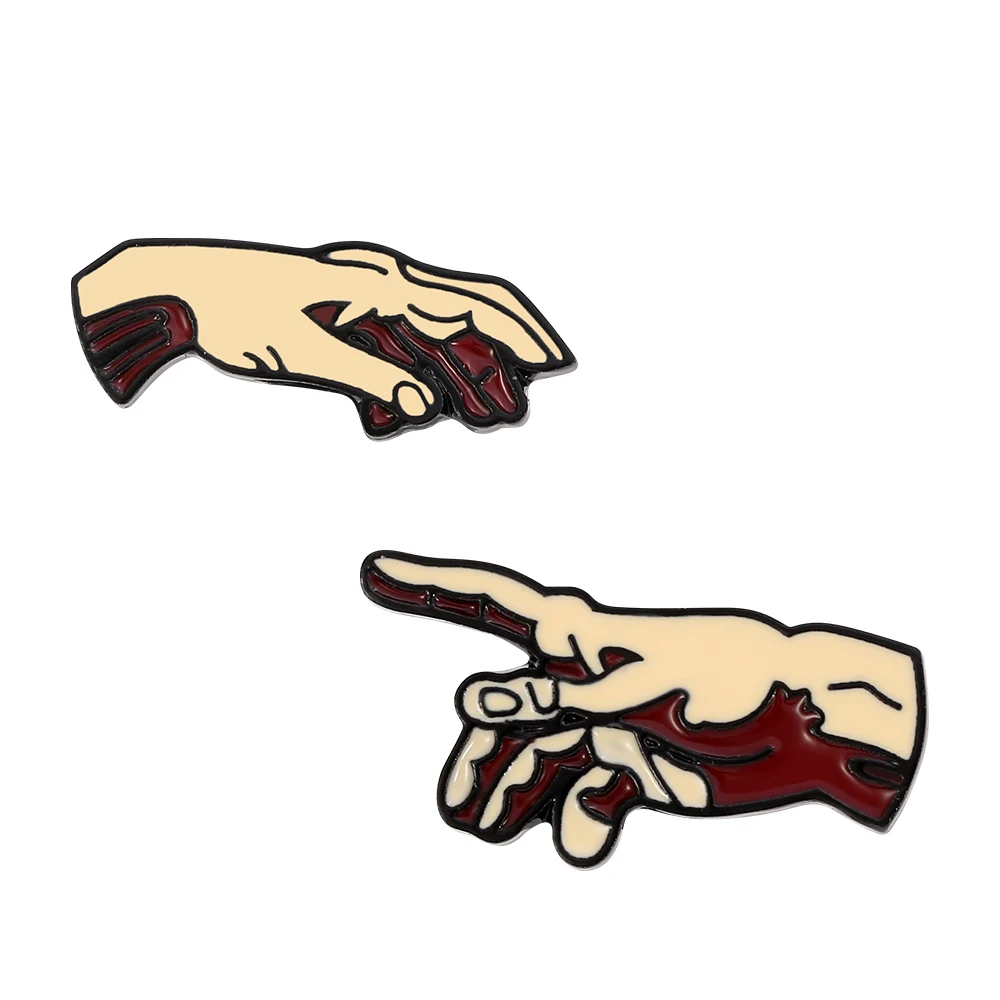 

Dongmanli Fashion Enamel Pins Collection The Creation of Adam Brooches Art Lapel Pins Backpack Badge Collar Jewelry Metal Gifts