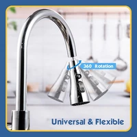 3 modes kitchen water faucet aerator universal anti splash pressurized faucet nozzle 360 rotating watertap water saving filter