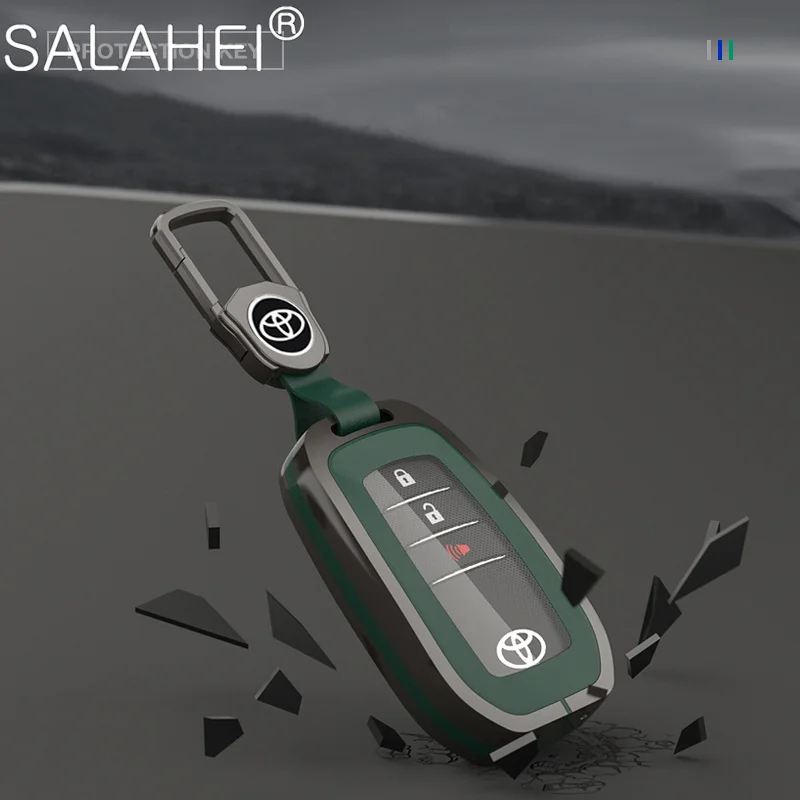 

Zinc Alloy Car Key Case Cover Holder For Toyota Land Cruiser 200 300 Prado Crown TLK 200 Yaris Cross Hilux Innova Fortuner Camry