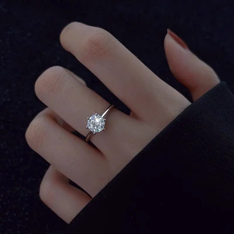 

Классическое элегантное бриллиантовое кольцо, набор со сверкающими крапанами, подарок, парное кольцо, персонализированное кольцо на палец, ювелирные изделия