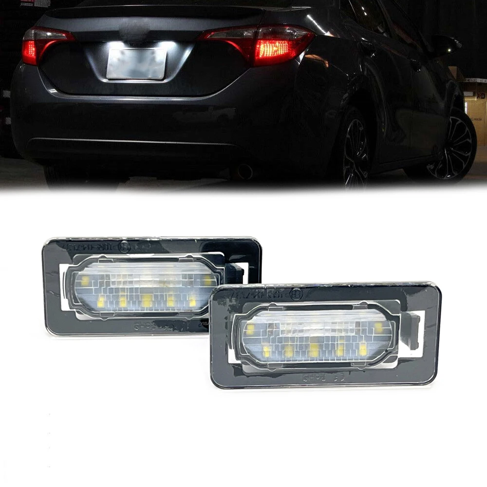 Фото Для Toyota Corolla 2014 2015 2016 2017 2018 2019 2020 ярко-белый светодиодный светильник для номерного знака, лампа для тегов №1