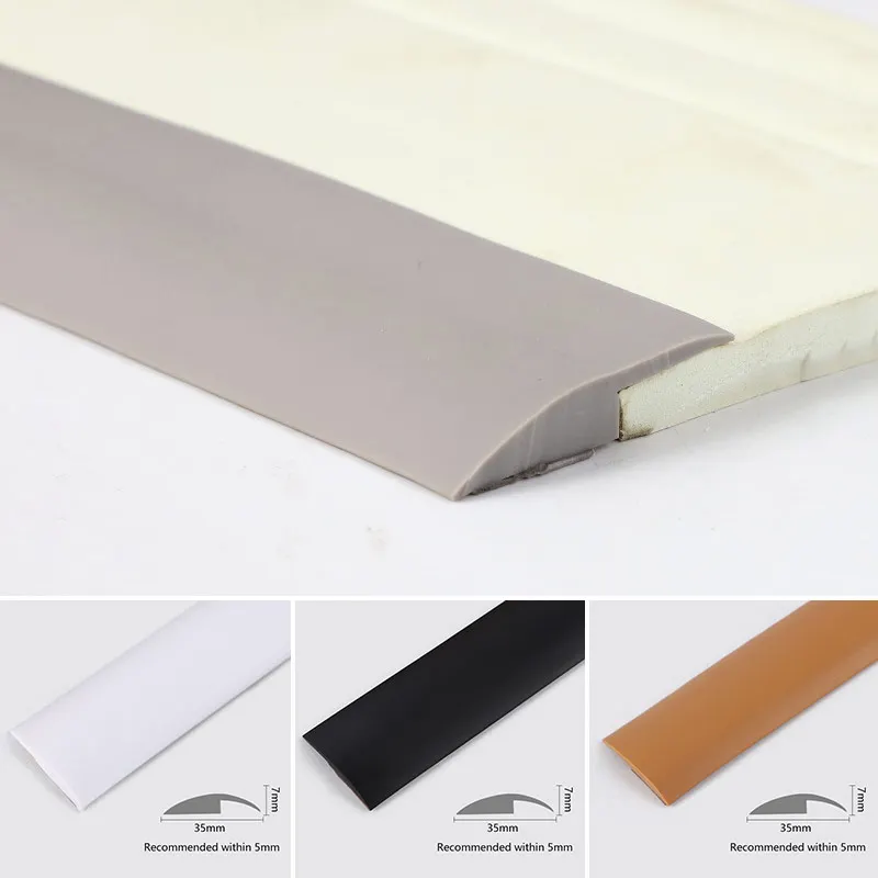 

1M Self-adhesive Protec Floor Mat Glue-free Flat Button Strip PVC Waterproof Floor Threshold Seam Edge Trim Sealing Home Decor