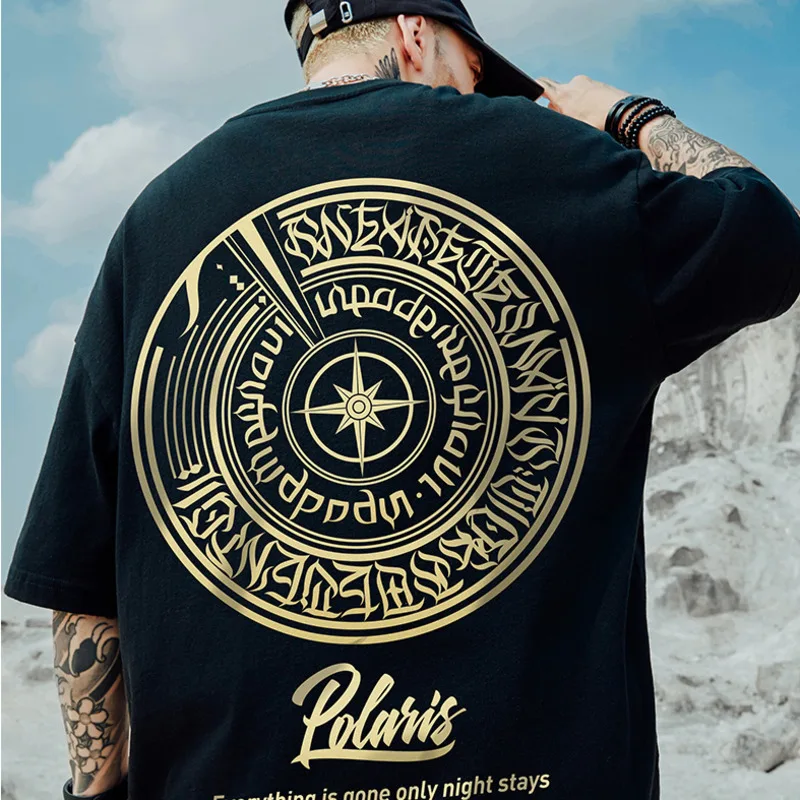 

Футболка мужская оверсайз в стиле Харадзюку, модная тенниска с принтом, крутая майка с коротким рукавом, уличная одежда для пар, лето 2023