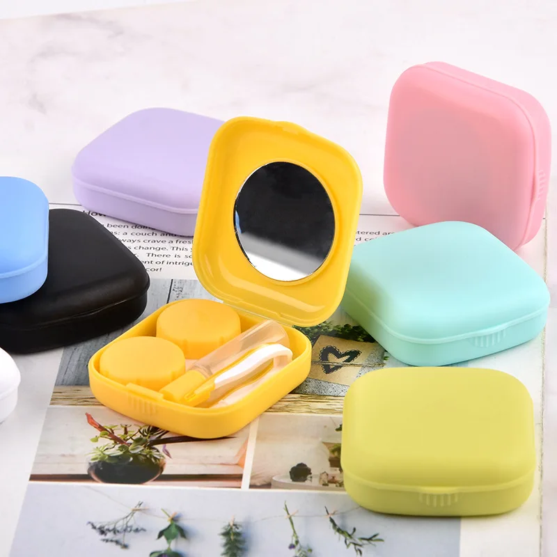 

Travel Contact Lenses Case Tweezer Suction Stick Kit Colored Contacts Lens Container Storage Box Mirror Contact Lens Case