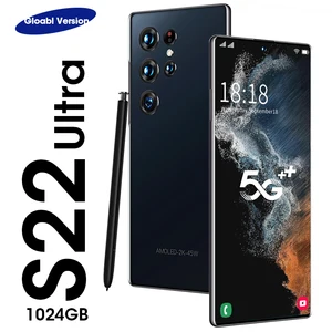 2022 New S22 Ultra Smartphone Celular With Stylus 7.3 Inch 16GB+1TB 7300mAh 5G Network Unlock Smart 