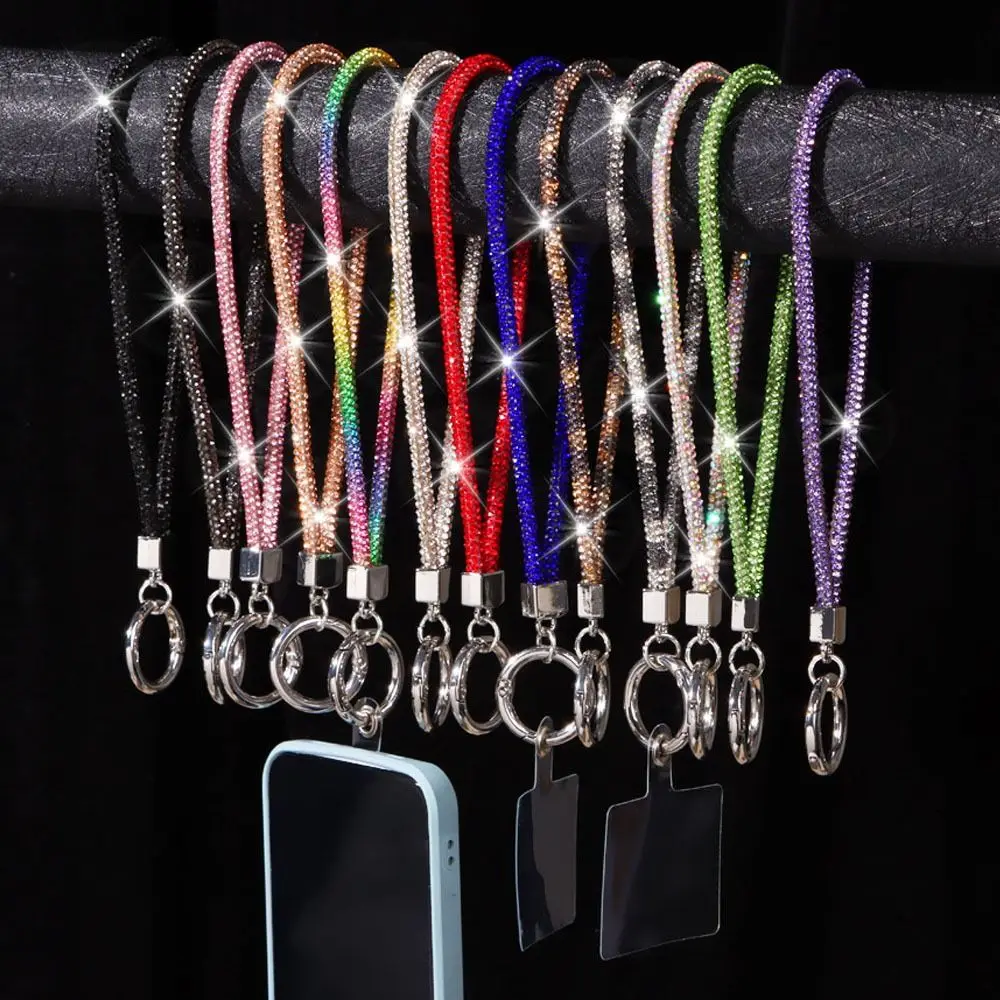 

Блестящие яркие модные блестящие ремешки на запястье ремень для телефона подвесной шнур со стразами и кристаллами веревка с защитой от потери