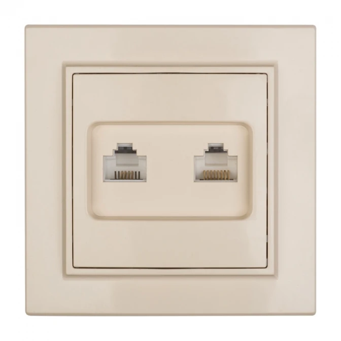 Розетка RJ-45+Phone СП бежевый Минск код ERK00-135-20 EKF |