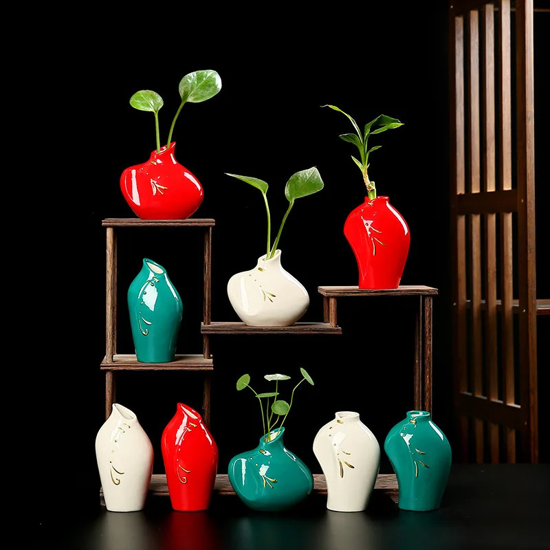 

Маленькая керамическая ваза Ins, кофейный столик, настольное украшение для гостиной, цветочная композиция, сушеные цветы, скандинавский Деко...