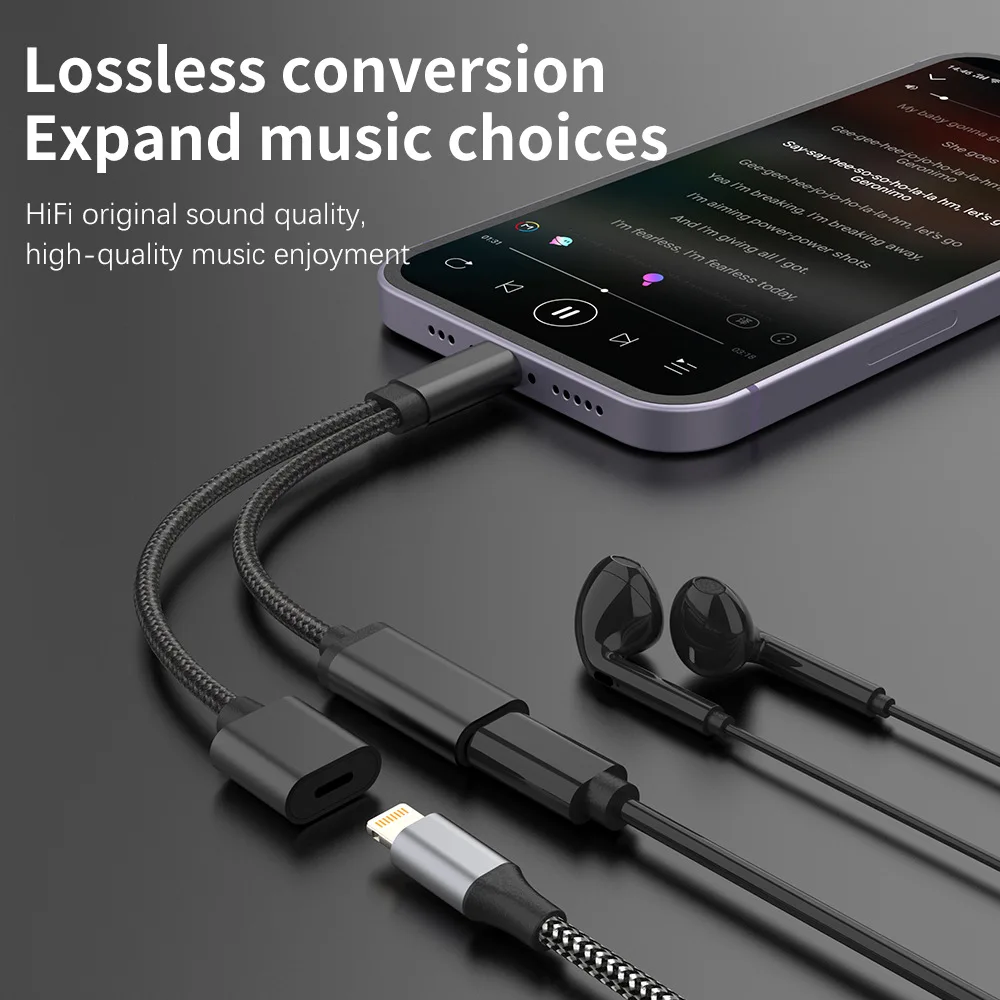 2 In 1 USB C To 3.5mm Headphone Jack Adapter Type C Charge Audio Aux Adaptor for iphone11 12 13