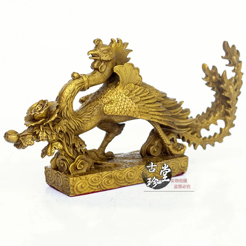 

Pure Copper Han Phoenix Decoration Dragon and Phoenix Auspicious Promotion Marriage Recruitment Noble Wedding Gift Home