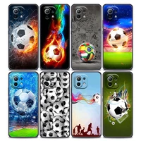 fire football soccer ball phone case for xiaomi mi 11i 11 11x 11t poco x3 nfc m3 pro f3 gt m4 soft silicone
