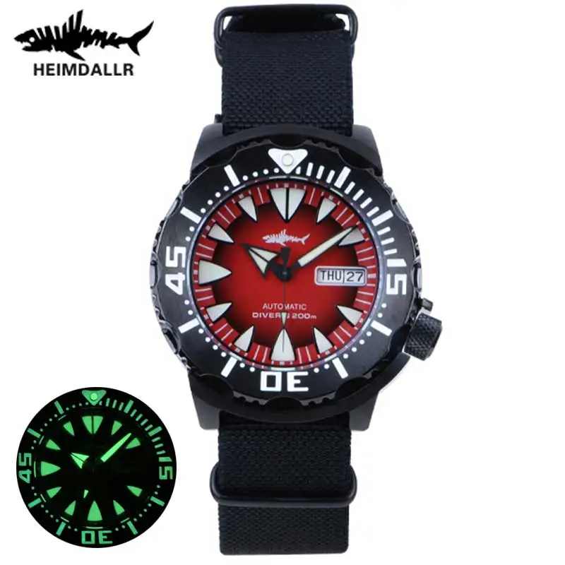 

Heimdallr Monster Men's Diver Watch Black PVD Case Luminous Sapphire 200M Water Resistance NH36A Automatic Mechanical Wristwatch