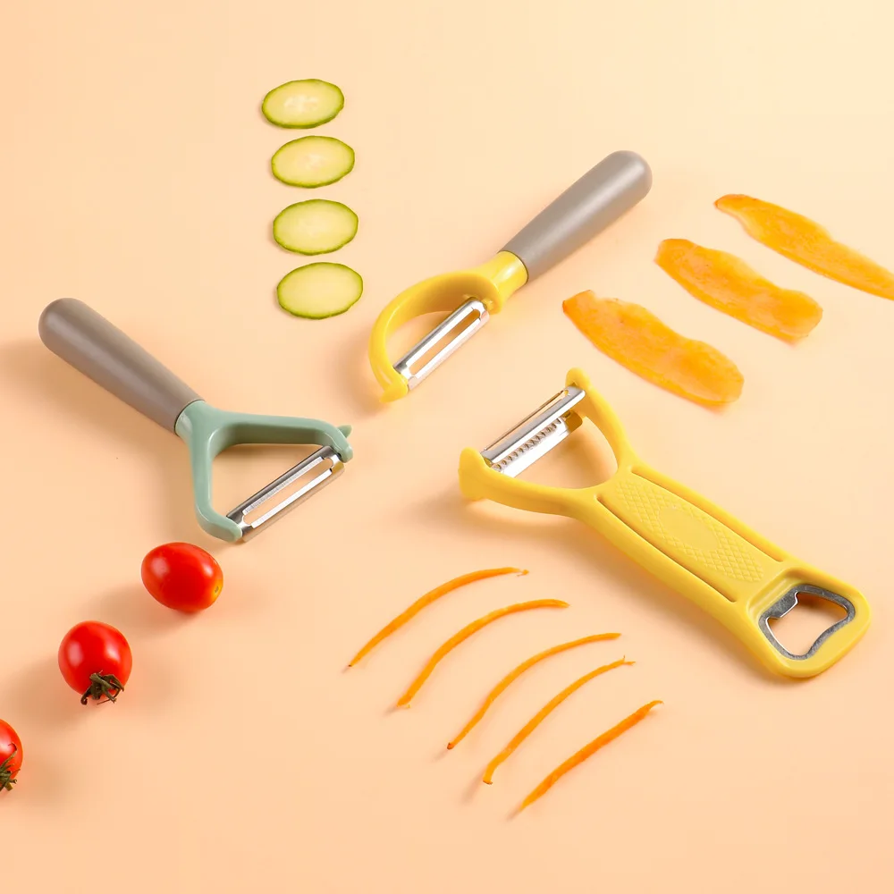 

1Pc Household Melon Planer Stainless Steel Peeling Knife Fruit Planer Kitchen Gadgets Peeler Melon Planer Two-color Handle Tools