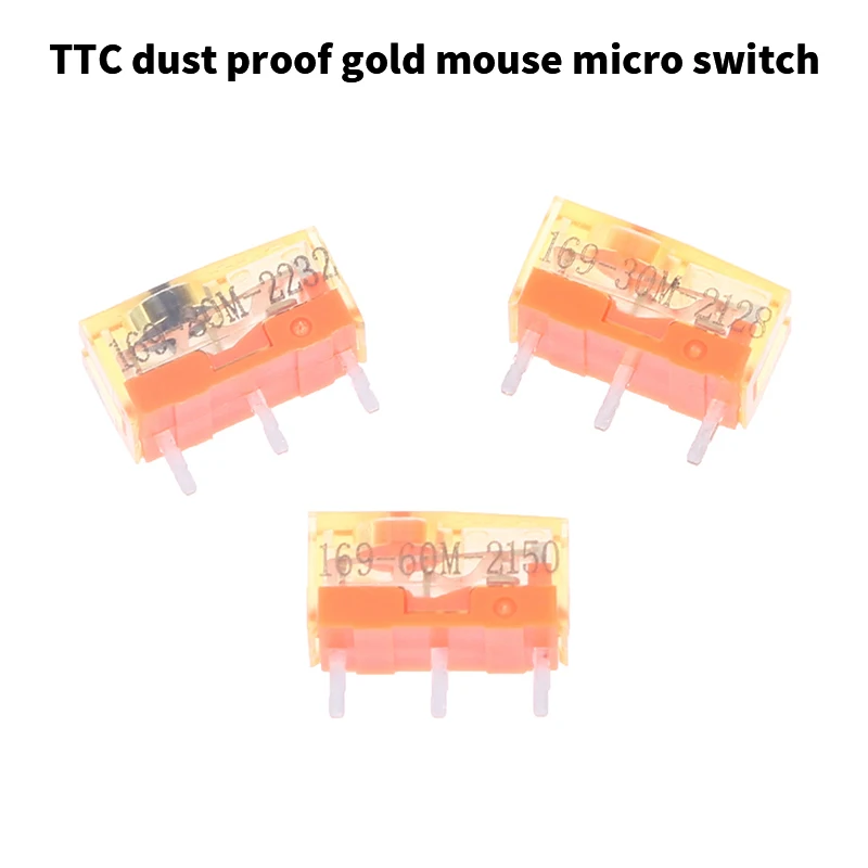 

1/5Pcs New 30M 60M 80 Million Click Life Mouse Button 3-pin TTC Dustproof Gold Series Mouse Micro Switch Gold Alloy Contact