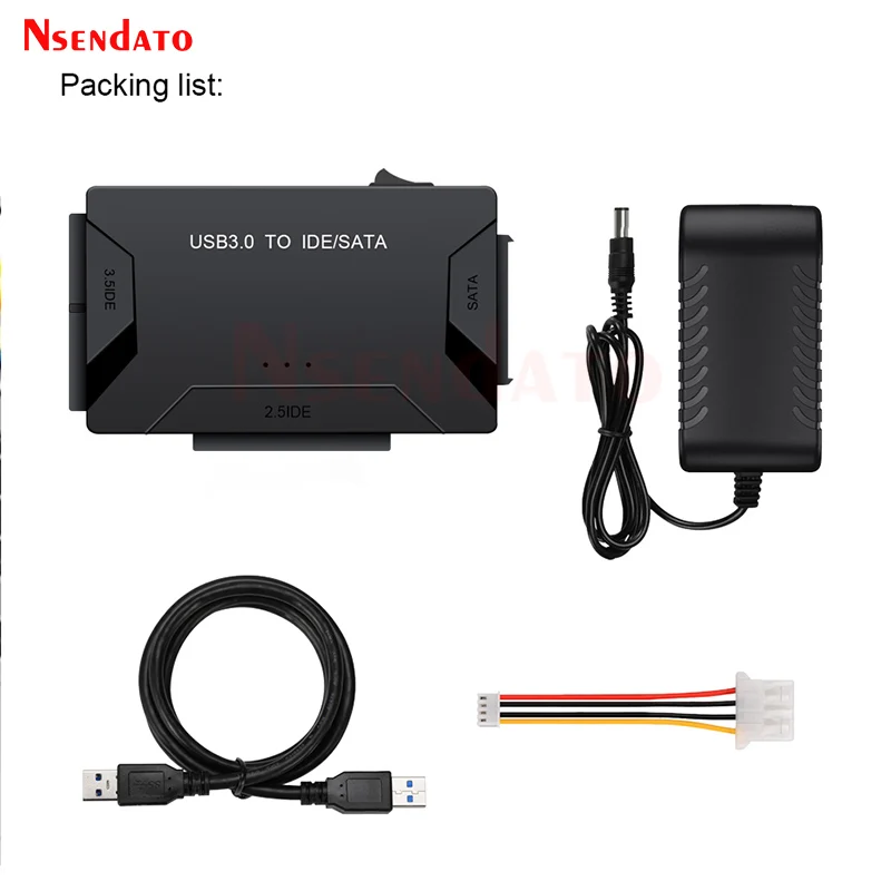USB3.0 to IDE / SATA Combo 2.5 3.5 Hard Drive Converter With USB3.0 Cable Power adapter For 2.5/3.5/5.25 Optical Drive HDD SSD
