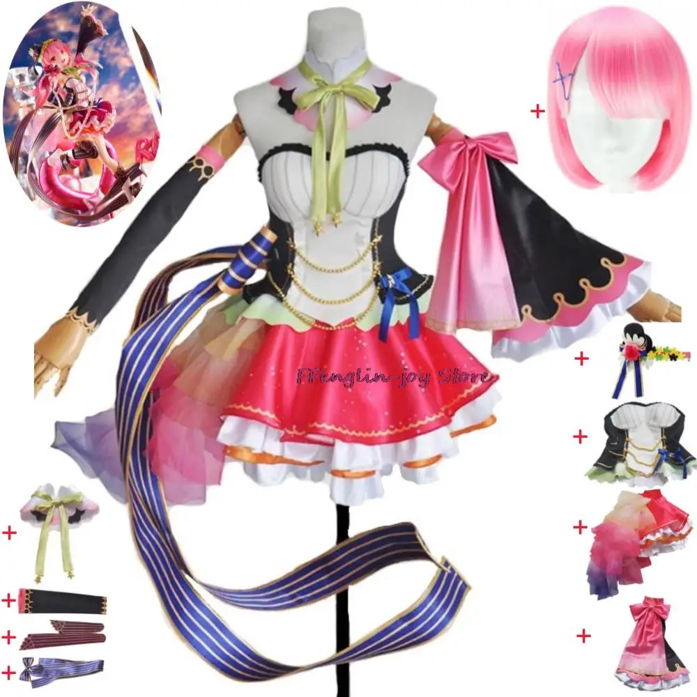 

Ram Ram Life In A Different World From Zero Kara Hajimeru Isekai Seikatsu Cosplay Costume Wig Hallowen Idol Sexy Woman Suit