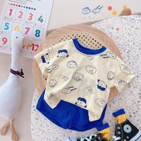 summer toddler girls sets cartoon t shirts and shorts 2pcs kids cotton clothes suit casual boys tee suit baby girls clothes tops