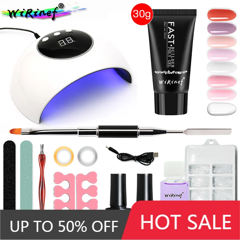 

WiRinef UV Builder Extending Nail Gel Polish Set Quick Extand Fake Nails Manicure Tools Design Nail Art Decorations