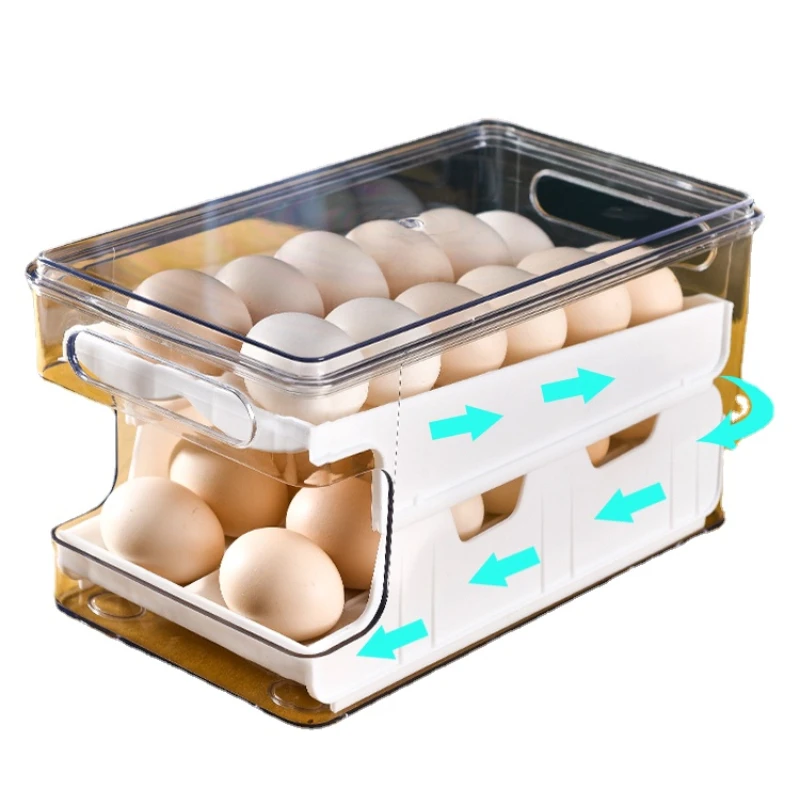 Side Door for Refrigerator Egg Storage Box Food Grade Crisper Special Organize and Storage Flip Egg Storage Box Egg Holder