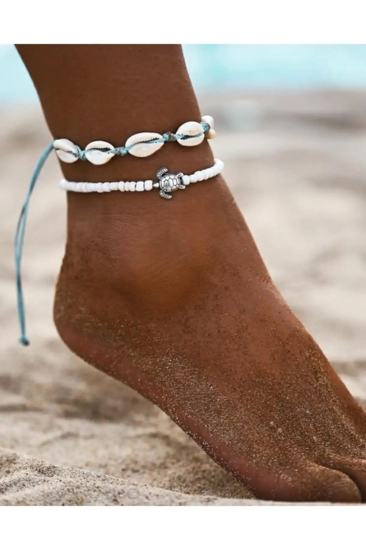 

Turtle And Sea Shell Double Anklets