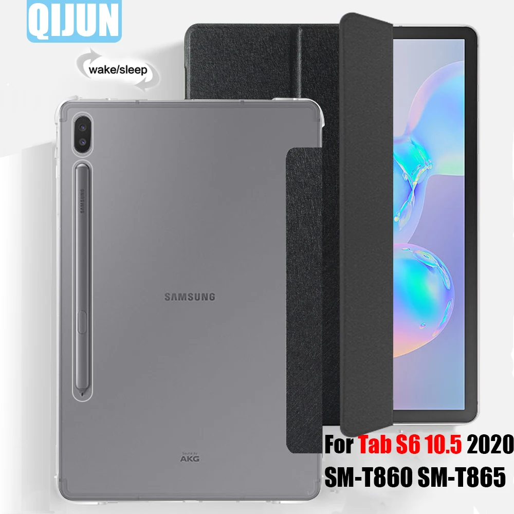 

For Samsung Galaxy Tab S6 10.5" 2019 Tablet Case Smart Wake Cover funda flip Leather Tri fold Sleeve stand case SM-T860 SM-T865