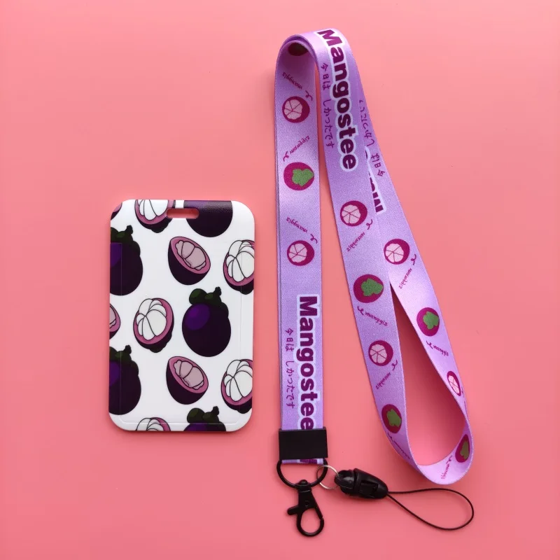 

Mangosteen Pattern Girls Name Credit Card ID Holder Student Women Travel Card Cover Badge Gift Accessories Work Name Card Holder