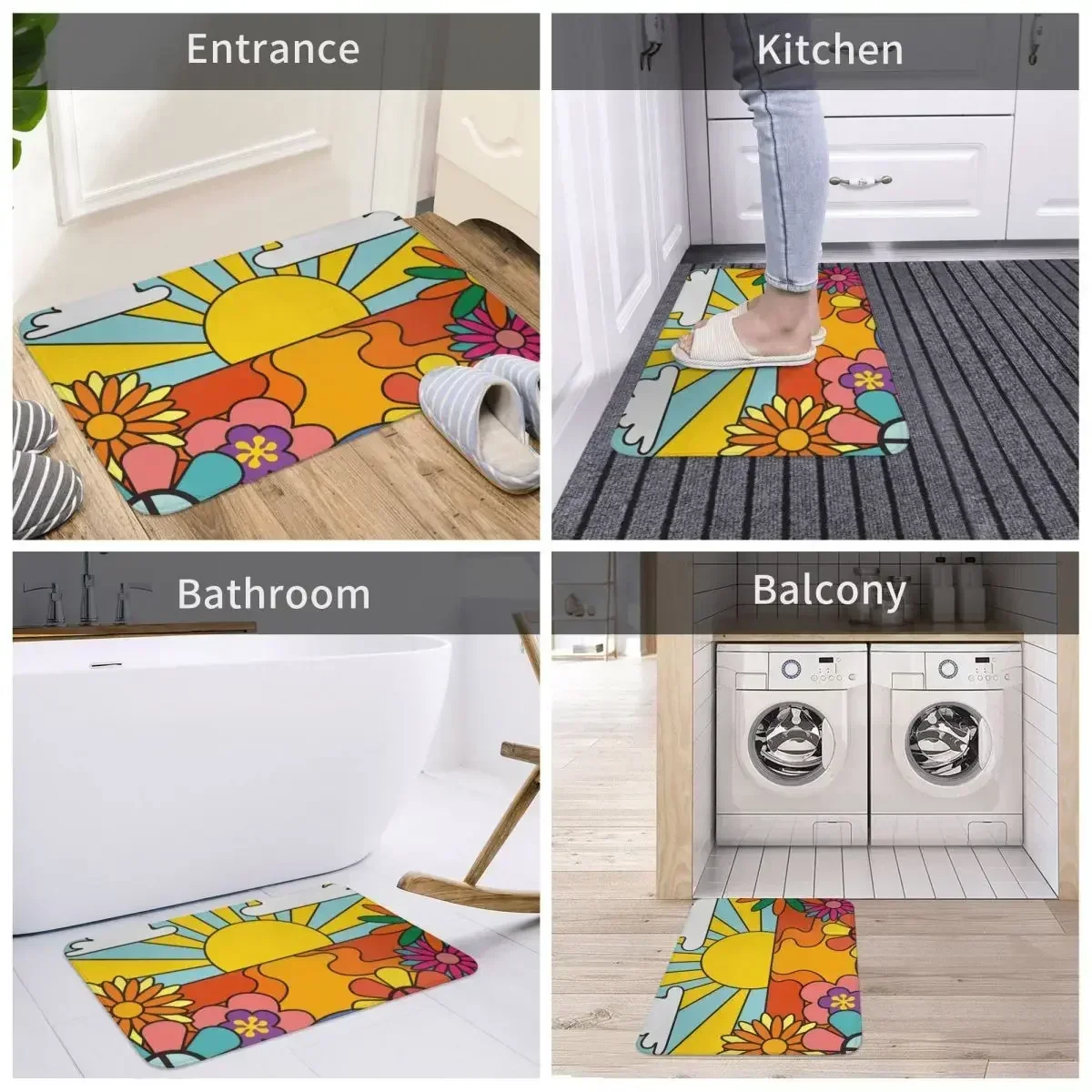 Нескользящий коврик для двери ковер с цветком ромашки солнечный гостиной