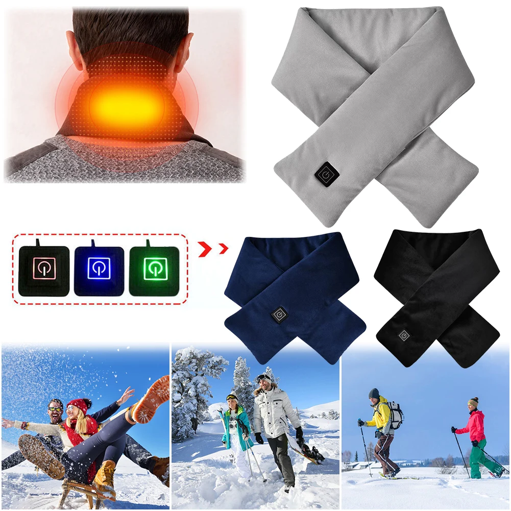 Электрический USB-шарф с подогревом грелка для шеи 3-температурный регулируемый