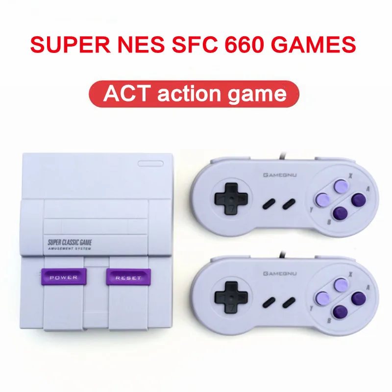 8 бит Ретро ТВ игровая консоль Super SNES 660 игры Stick классические видеоигровые консоли