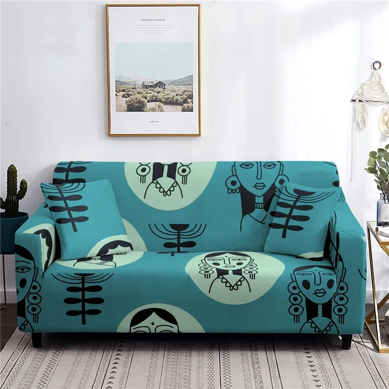 

Home Decor Sofa Cover All Inclusive Spandex Sofa Covers for Living Room Abstract Bohemia Style Cushion Cover Sectional Sofa 1PC