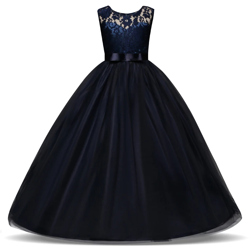 

5-14 Years Teenage Girl Long Evening Dress Children Kids Dresses for Girls Graduation Communion Gown Prom Party Lace Dress