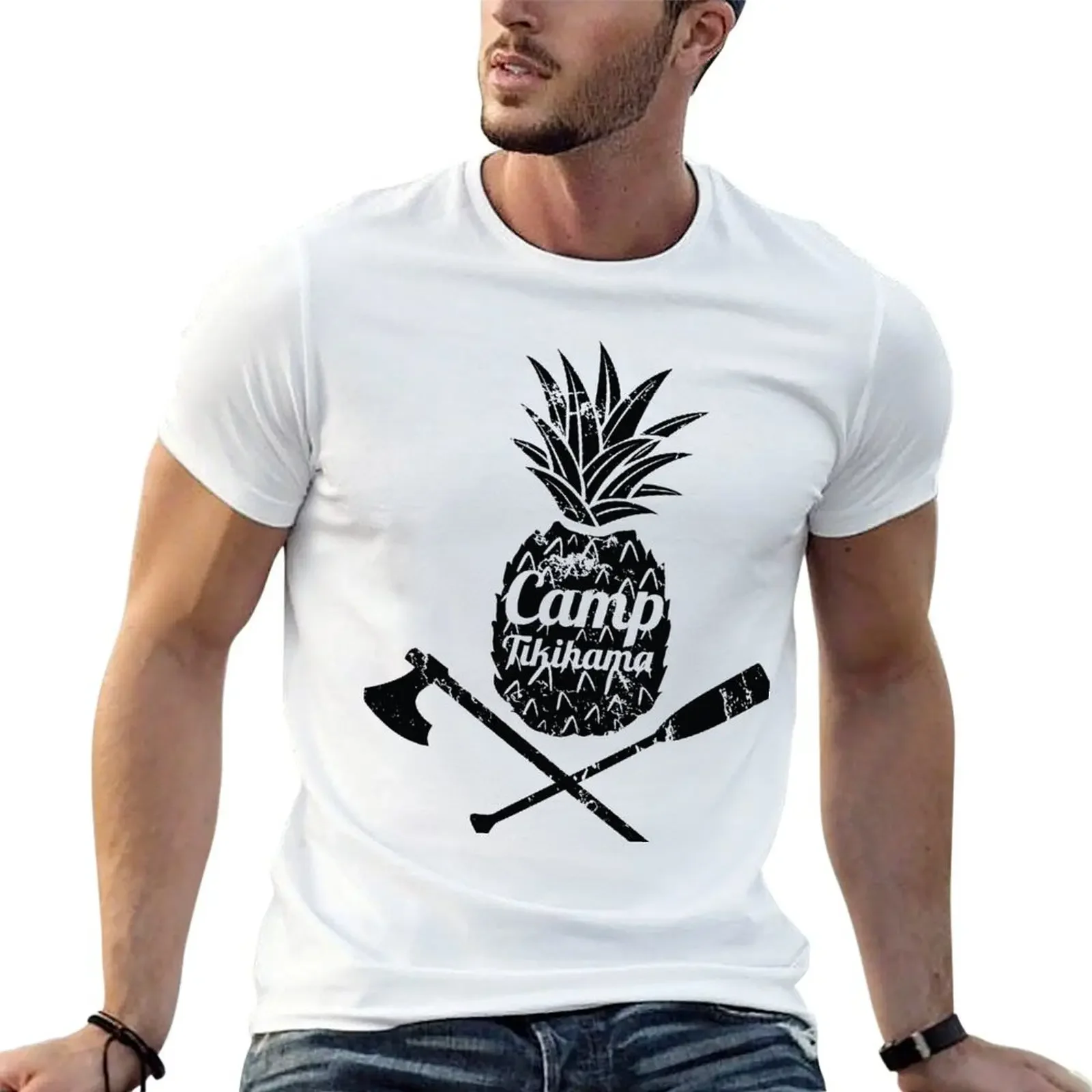 Футболка Camp Tikihama мужская одежда эстетичная хлопковые футболки с рисунком