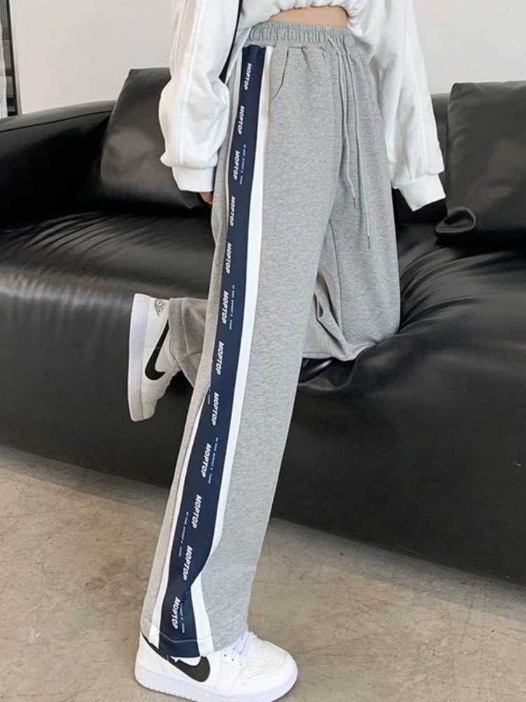 Хаучжоу Харадзюку большие серые женские спортивные штаны для бега Мешковатые
